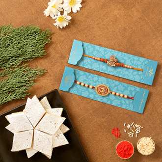 Hanuman & Om Rakhis With Kaju Katli