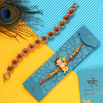 Bal Hanuman Kids Rakhi & Rudraksha Bracelet Rakhi