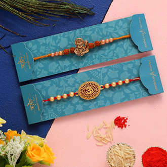 Hanuman Rudraksha Rakhi & Om Rakhi Combo