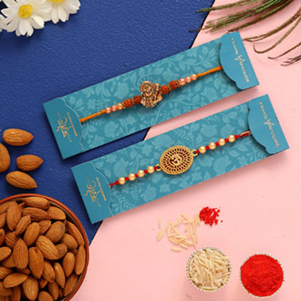 Hanuman Rudraksha & Om Rakhi With Almonds
