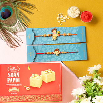 2 Devotional Kids Rakhis & Soan Papdi