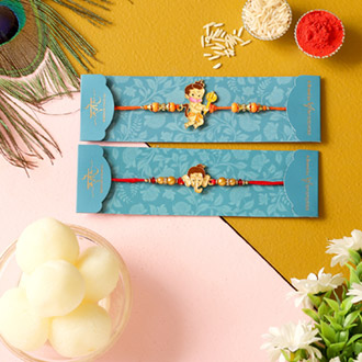 2 Devotional Kids Rakhis & Rasgulla Tin