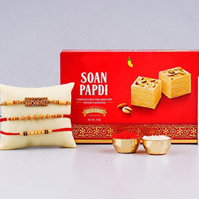 Brother Rakhi Set with Soan Papdi Sweet