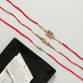 Premium Rakhi Set With Kaju Katli Sweet