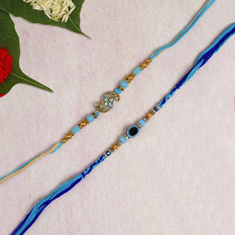 Designer Beaded Rakhis Set of Two For UK