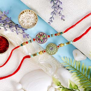 Two Floral Set of Rakhi UK