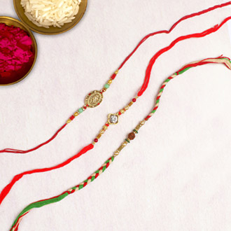 Magnificent Set of Three Rakhis For UK