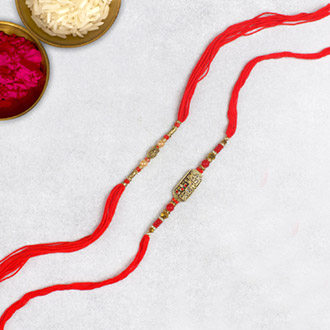 My Brother Metalic Rakhi SetFor UK