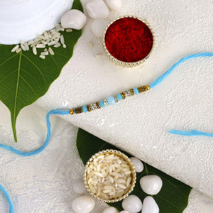 Ethnic Swastika Beaded Rakhi For UK