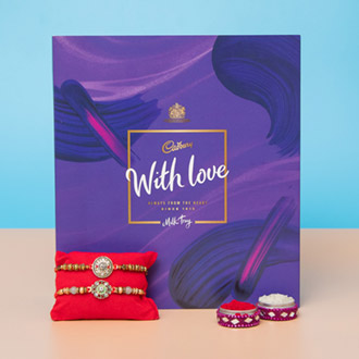 Alluring Rakhi Set Chocolate Hamper For UK
