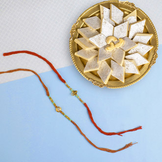 Elegant Ganesha Diamond Rakhis with Kaju KatliFor UK