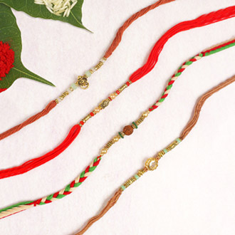 Appealing Set of Four RakhiFor UK
