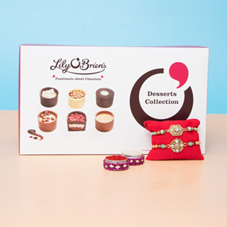 Phenomenal Kundan Rakhi Set with Famous Desert Collection For UK