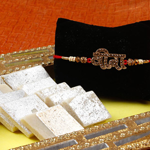 Veera Rakhi with Kaju Katli Sweet