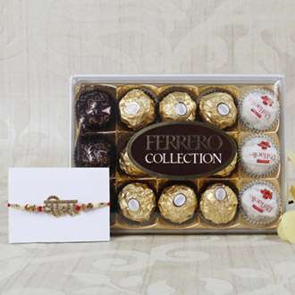 Veera Rakhi With Ferrero Rocher Hamper For UK