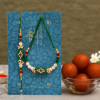 Traditional Lumba Rakhi Set & Gulab Jamun Tin