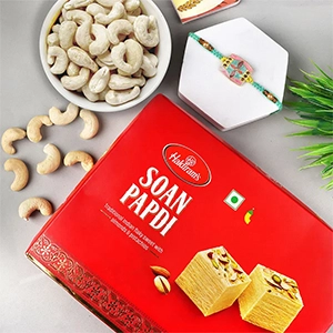 Fascinating Rakhi with Sweet & Cashews