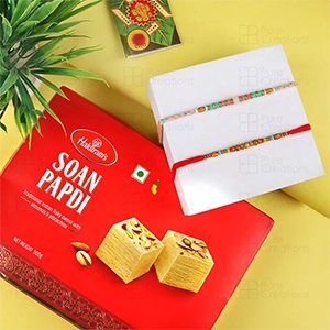 Designer Rakhi Set Sweet Hamper