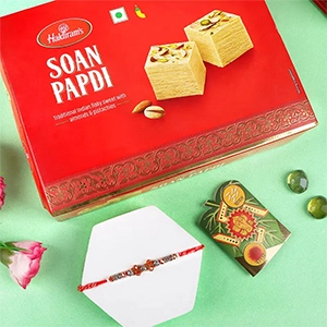 Traditional Rakhi Set with Soan Papdi