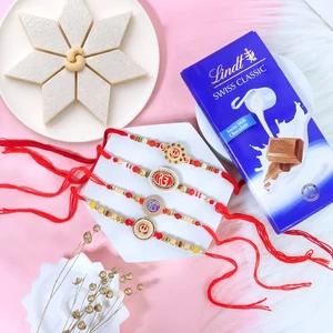 Set of 4 Ik Onkar & Khanda Rakhi Set Hamper
