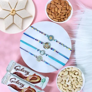 Graceful Set of 4 Rakhi Gift Hamper