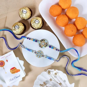 Flroal Rakhi Sweet & Ferrero Hamper
