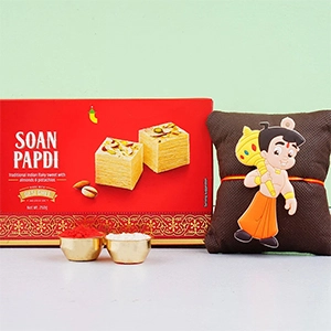 Chotta Bheem Kids Rakhi & Soan Papdi Sweet