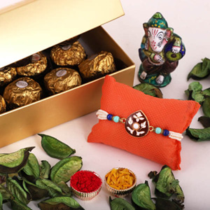 Etched Stone Rakhi and Ferrero