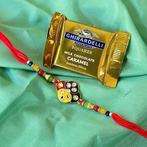 Designer Floral Rakhi with Ghirardelli