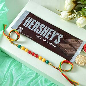 Hersheys with Beads Rakhi to USA - Bracelet Rakhi to USA