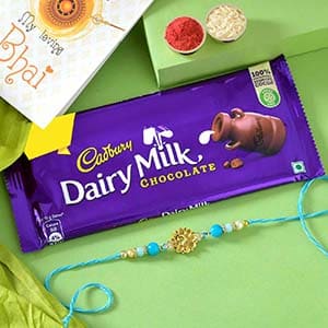 Cheerful Cabdury Rakhi - Rakhi with Chocolates to USA