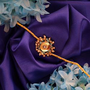 Floral Pearl Beaded Rakhi USA