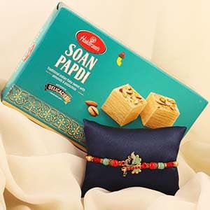 Charming Peacock Rakhi and Soan - Send Rakhi to USA