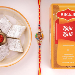 Enticing Rakhi with Kaju Katli