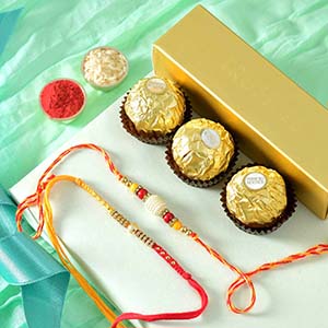 Sweet Ferrero Rakhi Set - Set of 2 Rakhi to USA