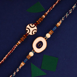 Exotic Rakhi Set - Set of 2 Rakhi to USA