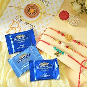 Ghirardelli Trio Rakhi Set - Mauli Rakhi to USA