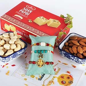 USA Nutty Rakhi with Soan - Swastika Rakhi to USA