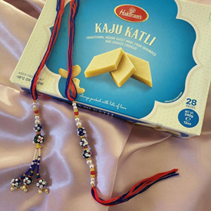 Blue Pearly Lumba with Kaju Katli