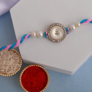 Sacred Trishul Pearl Rakhi