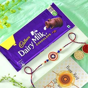 Chocolates with Captain America Rakhi to USA - Rakhi with Chocolates to USA