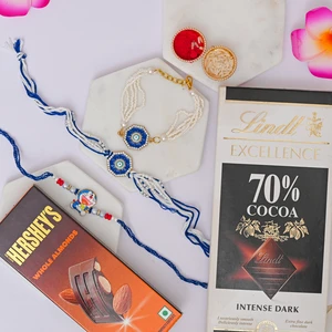 Family Rakhi Combo with Lindt & Hershey