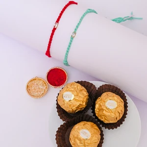 Crystal Rakhi Duo with Ferrero Rocher