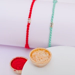 Minimal Crystal Rakhi Set of 2