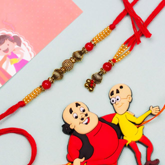Bhaiya Bhabhi & Motu Patlu Set of 3 Rakhis