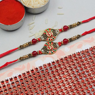 Set of 2 Designer Om Rakhis Australia