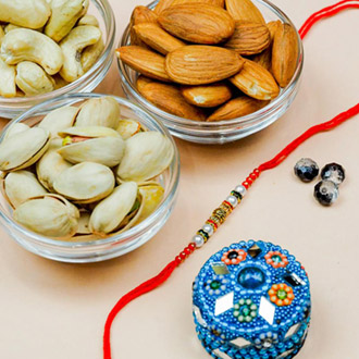 Pearl Rakhi With Mix Dryfruits Australia