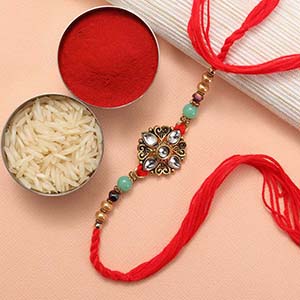 Paanch Ratna Diamond Rakhi - Australia - Jewelled Rakhi to Australia