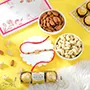 Golden Blossom Rakhi with DryFruits and Ferrero Rocher 3