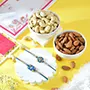 Set of 2 Blue Designer Rakhi With Dryfruits